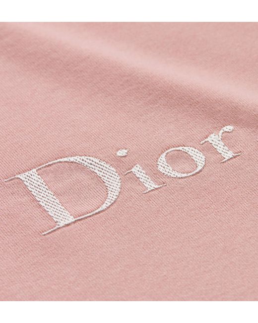 Dior Pink T-Shirt With Embroidery, Relaxed Fit for men