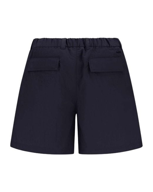 Herno Blue Laminar Zip-Pocket Shorts for men