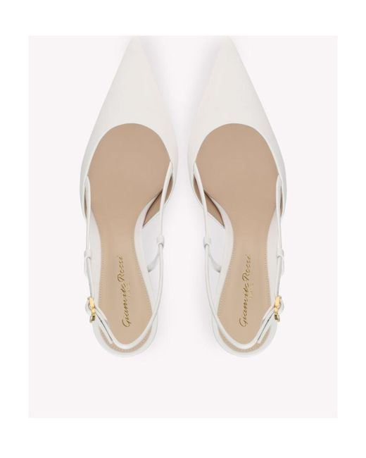 Gianvito Rossi White Ascent 85Mm Slingback Pumps