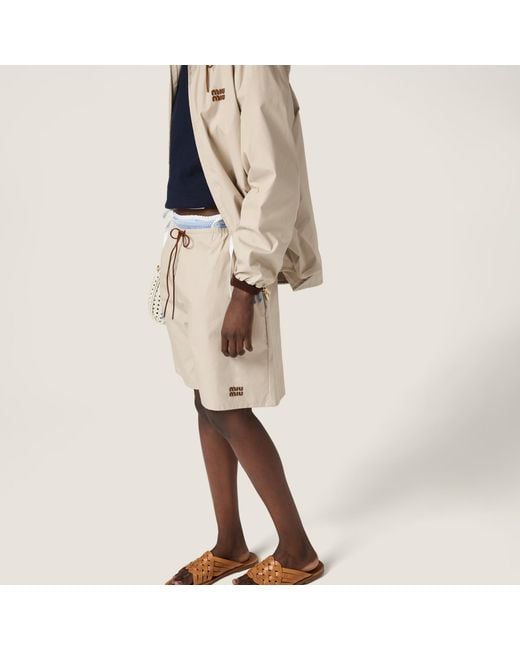 Miu Miu Natural Panama Bermuda Shorts