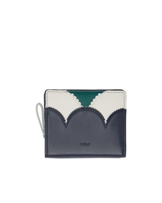 Chloé Blue Double-Fold Wallet