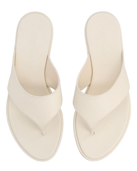 Aeyde White Amaya Flat Thong Sandals