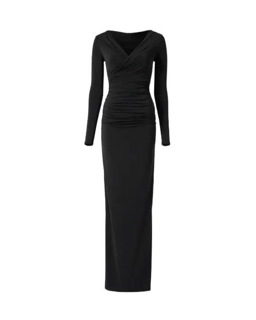 Jacquemus Black The Rita Long-Sleeve V-Neck Maxi Dress