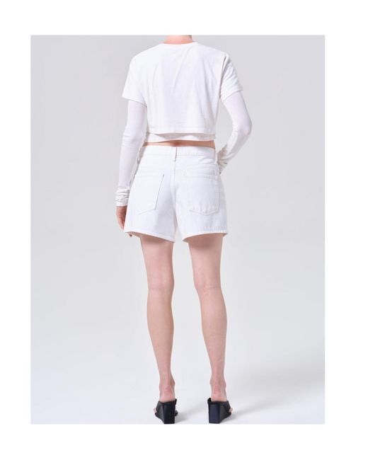 Agolde White Leith Short