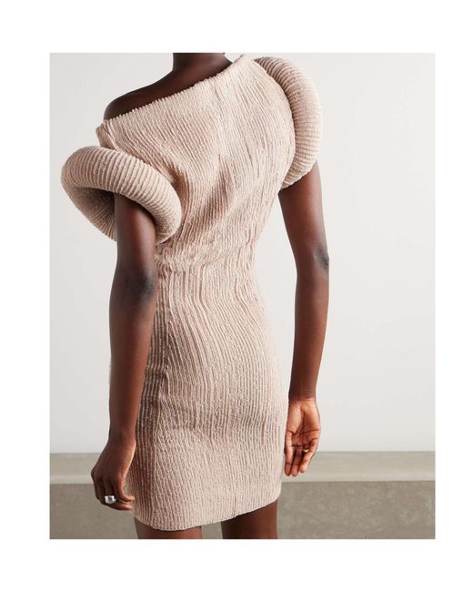 Acne Natural Chunky-Knit Mini Dress