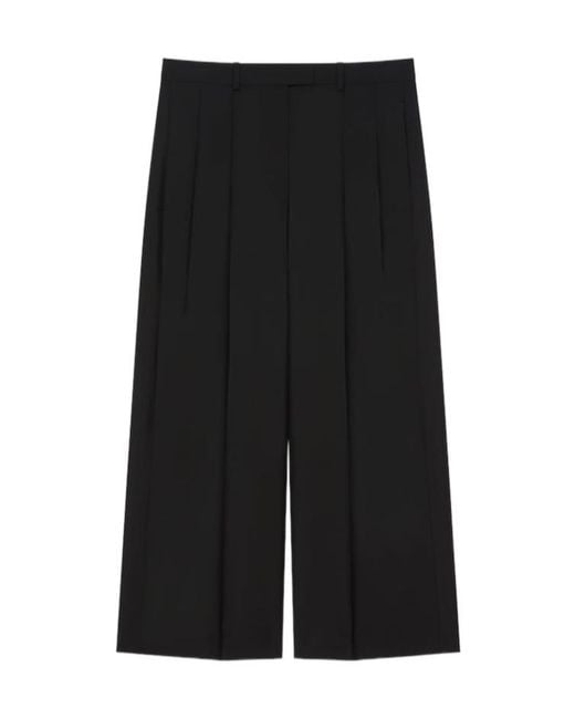 Givenchy Black Cropped Double Pleat Pants