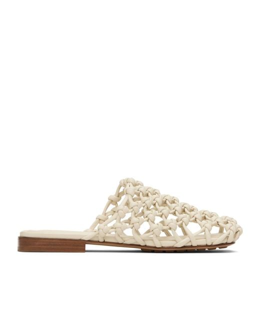 Bottega Veneta White Slingback Mules