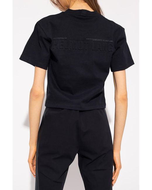 Helmut Lang Blue Logo Embossed Crewneck T-Shirt