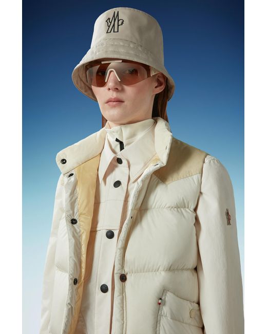 Moncler Natural Grenoble Logo Printed Bucket Hat