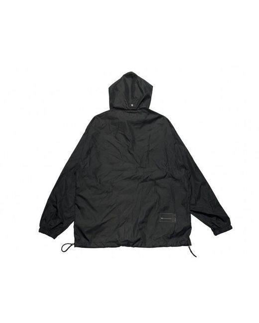 we11done Black Logo-Print Hooded Jacket for men