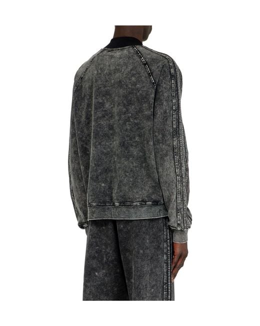 DIESEL Gray Full Zip Fleece for men