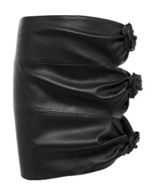 Magda Butrym Black Leather Cutout Miniskirt