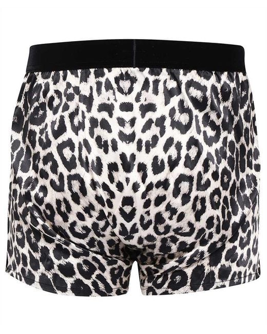 Tom Ford Black Logo-Waistband Leopard-Printed Boxers for men