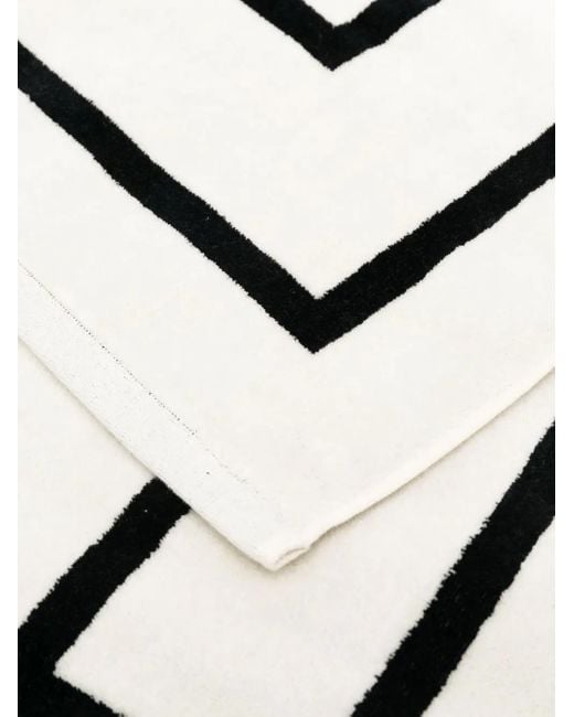 Totême  White Totême Monogram Jacquard Beach Towel