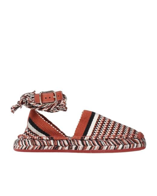 Chloé Brown Colored Woven Jute Sole Sandals