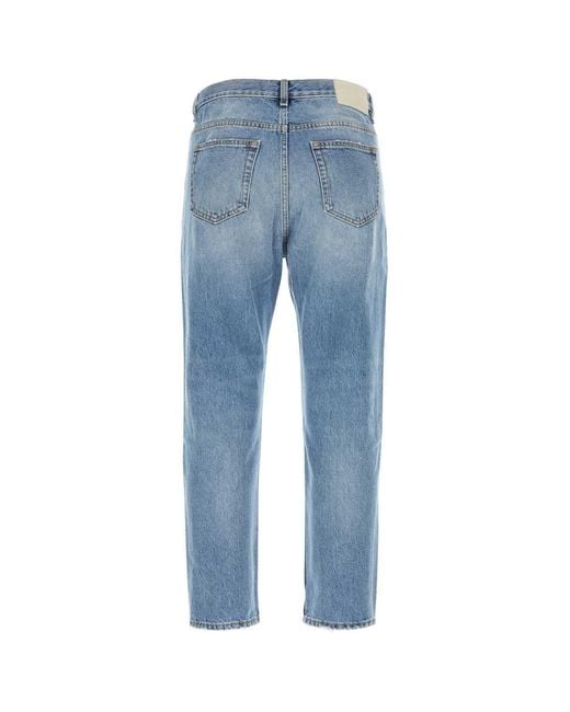 Harmony Blue Mid-Rise Straight-Leg Jeans for men