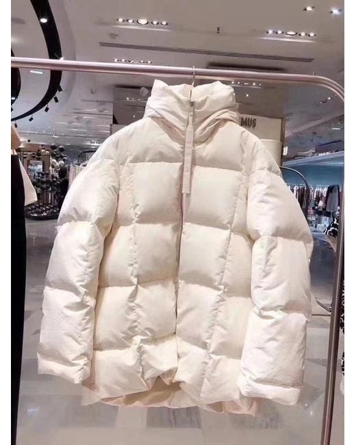 Jil Sander White Padded Zipped Coat
