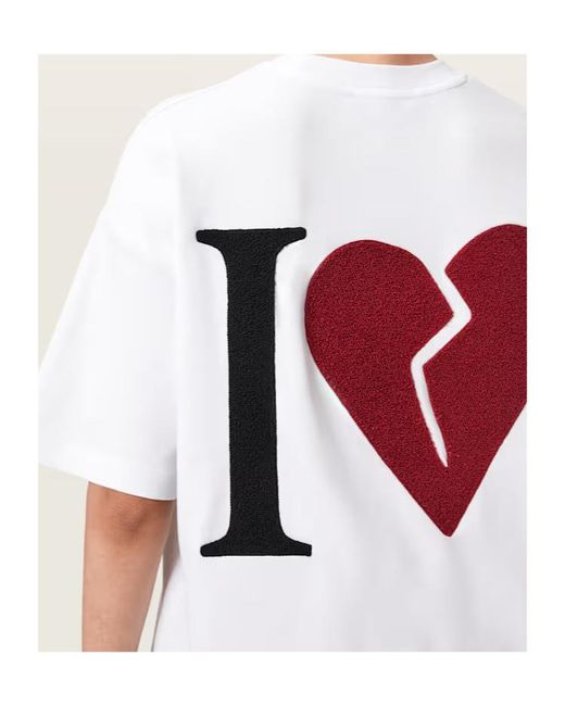 AllSaints White Heart Etta Oversized T-Shirt