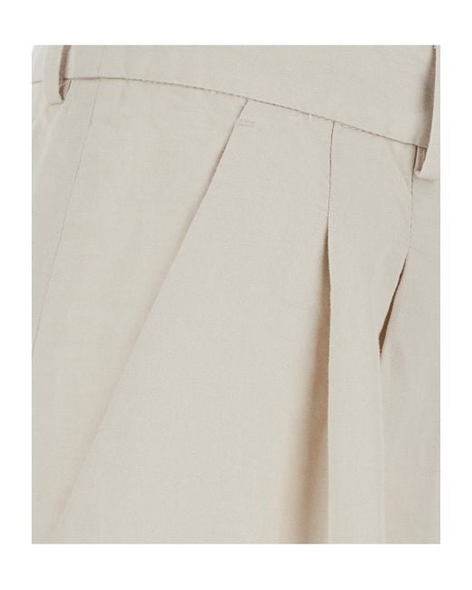 Pt Pantaloni White Pt Torino Frankiecotton Pleated Wide-Leg Pants
