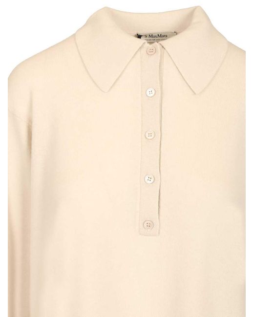 Max Mara Natural 'S Smmfrisia Long-Sleeved Knitted Polo Shirt