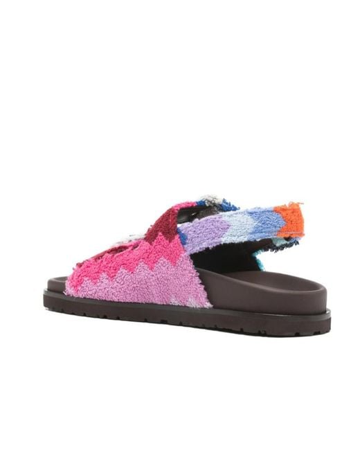 Missoni Blue Mia Zig-Zag Double Strap Sandals
