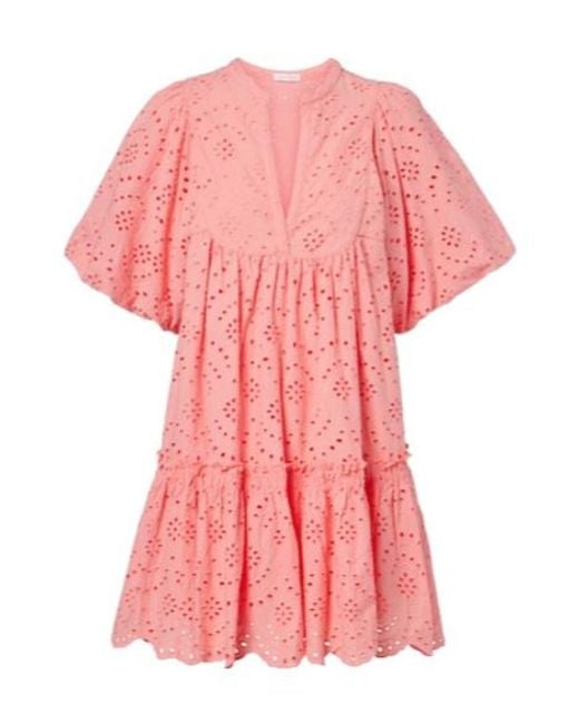 Poupette Pink Cruz Broderie Anglaise Cotton Minidress
