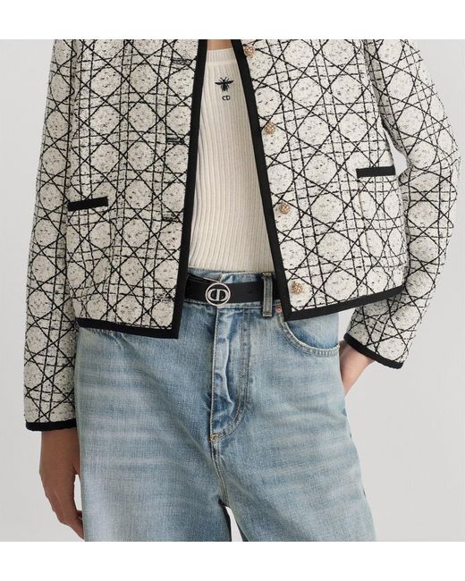 Dior White 30 Montaigne Circled Belt