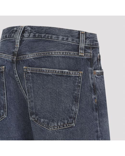 Agolde Blue The Arc Mid-Rise Wide-Leg Jeans
