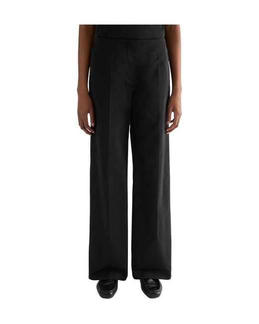 Jil Sander Black Tailored Wide Leg Trousers