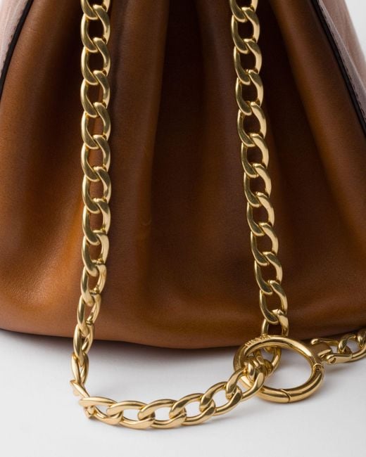 Prada Brown Small Tumulte Leather Bag