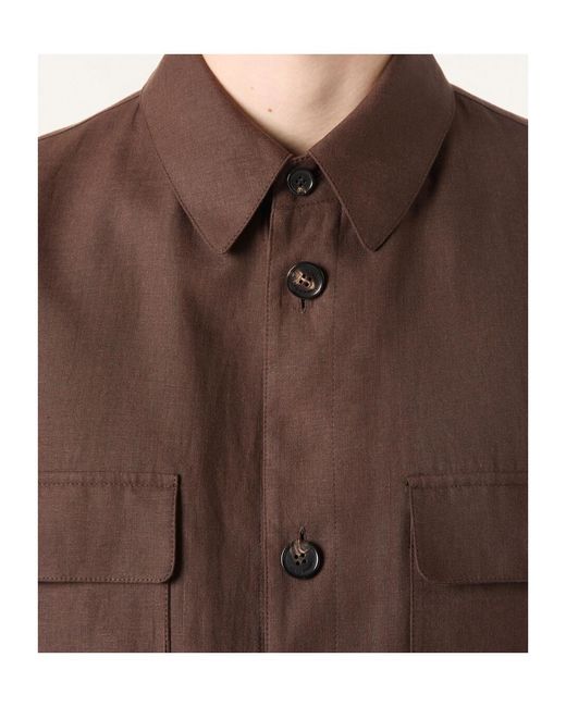 Loro Piana Brown Casual Shirt-Style Jacket for men