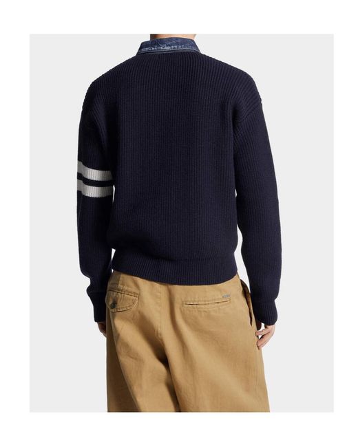 DSquared² Blue Denim Mix Cardigan for men