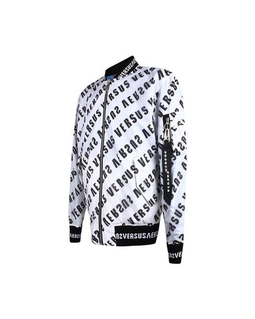 Versus Blue Double-Sided Baseball Jacket for men