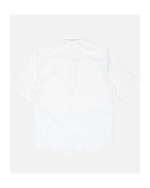 Acne White Logo Embroidered Poplin Shirt for men