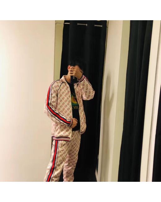 Gucci Pink Gg Printed Jogging Pant for men