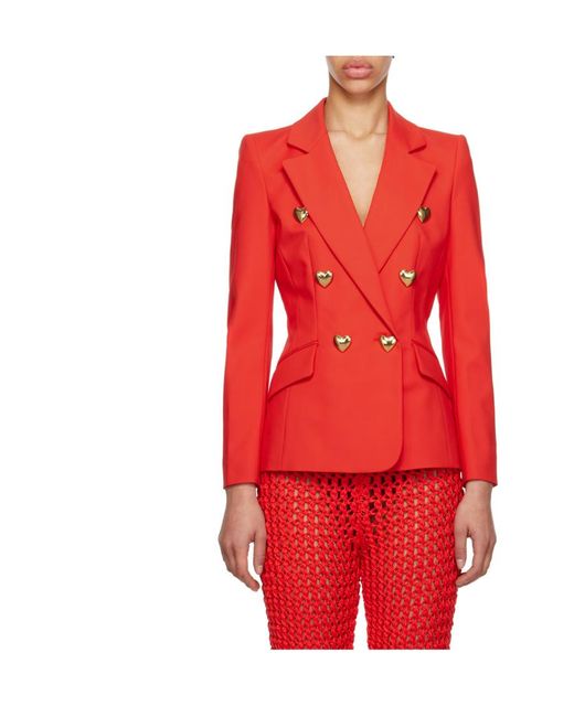 Moschino Red Logo Blazer