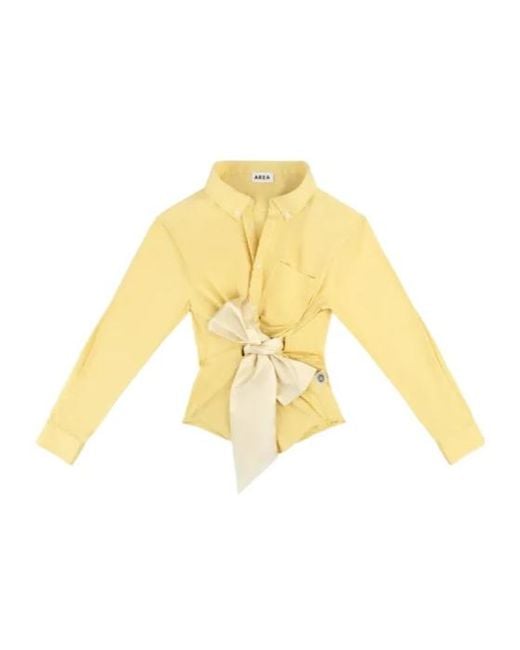Area Yellow Satin-Knot Oxford Shirt