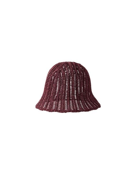 Brunello Cucinelli Red Woven Fisherman's Hat