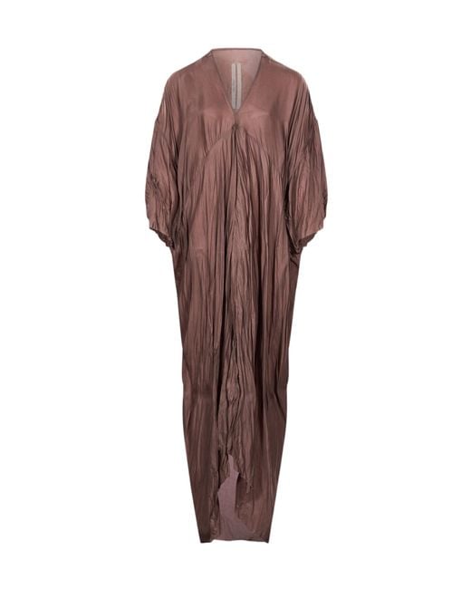 Rick Owens Brown V-Neck Dress