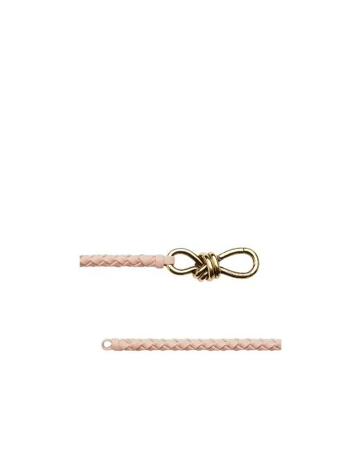 Bottega Veneta White Andiamo Braided Belt