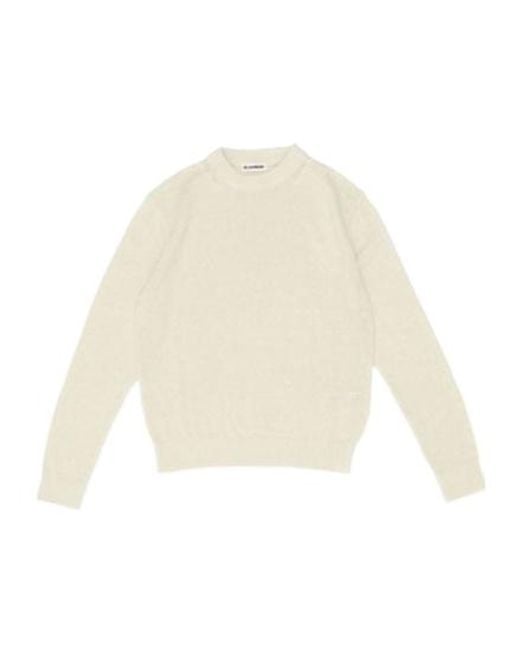 Jil Sander White Crewneck Long-Sleeved Jumper