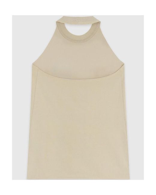 we11done Natural Printed Neck Vest