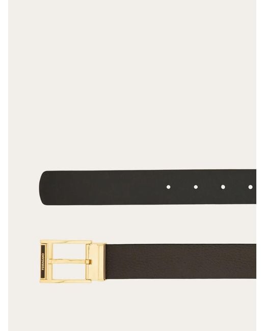 Ferragamo White Ferragamo Gancini Buckled Belt for men