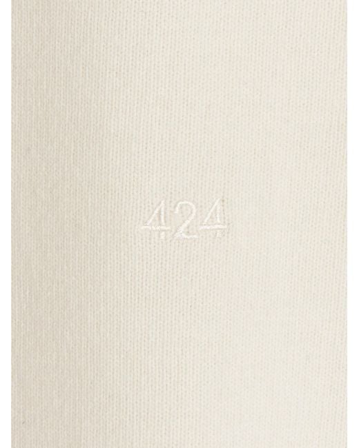 424 White Zip-Up Hoodie for men