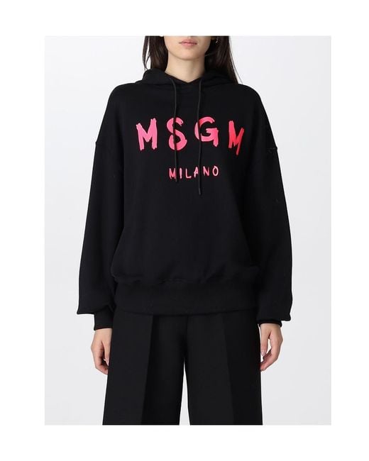MSGM Black Logo-Print Sweatshirt