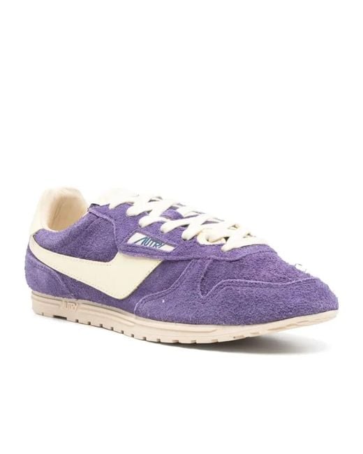 Autry Purple Windspin Lace-Up Sneakers