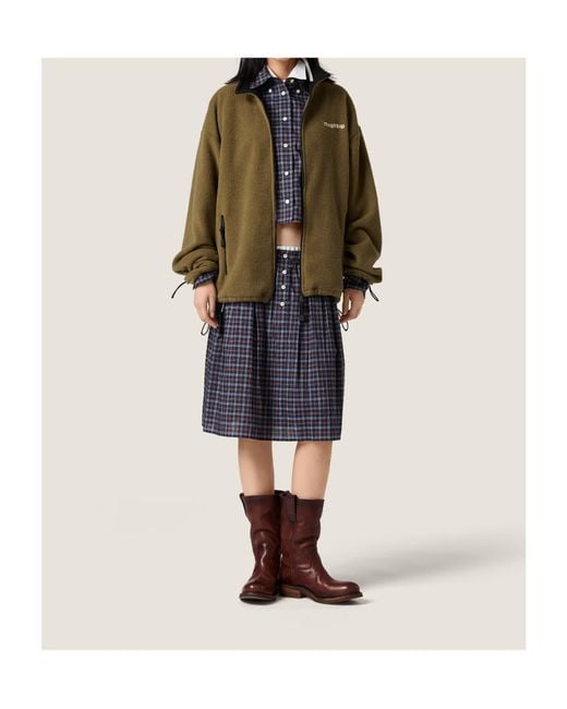 Miu Miu Green Fleece Zip-Up Jacket
