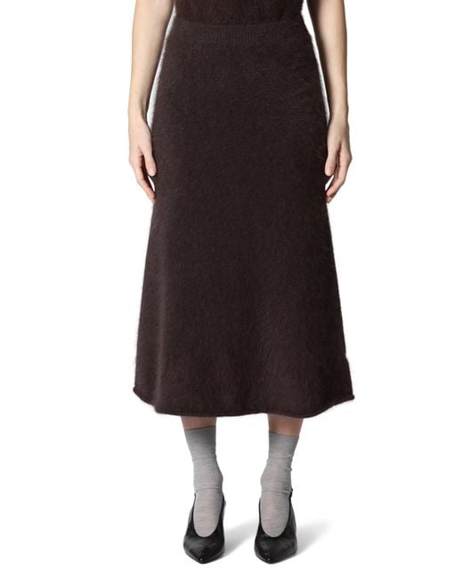 Roberto Collina Brown Knitted Midi Skirt
