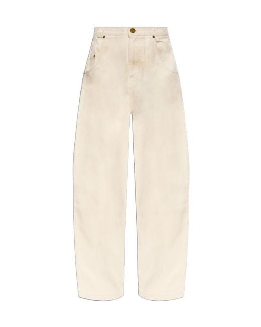 Willy Chavarria White Bad Girl Wide-Leg Jeans