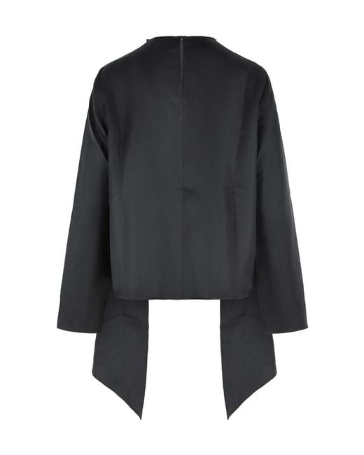 Loulou de Saison Black Gala Silk-Twill Blouse